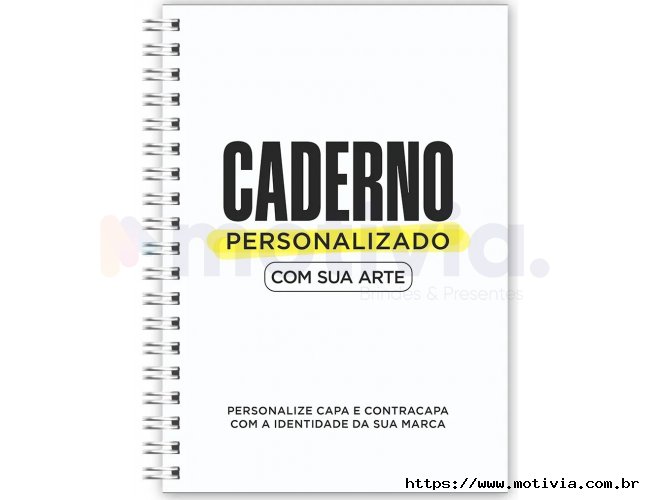 CADERNOS PERSONALIZADOS CAPA DURA  - 96 PGINAS - 75 GRS - WIRE-O BRANCO