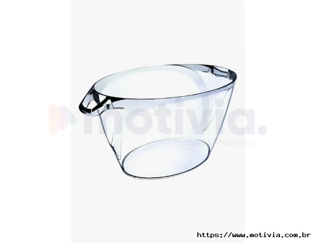 Balde De Gelo Oval Champanheira Acrlico Cor Cristal 5 L