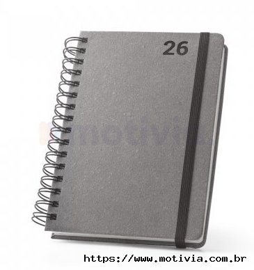 Agenda A5, com argolas, em pele