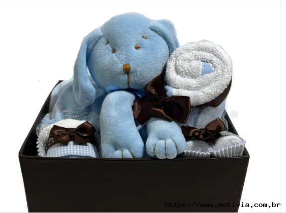 Kit Presente Baby Naninha Cachorrinho Azul