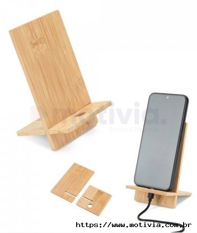 GALEN. Suporte para celular em bambu, desmont�vel em duas partes