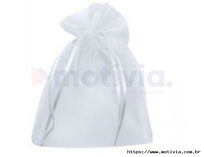 Saquinhos De Organza 10x15 Branco De Cetim
