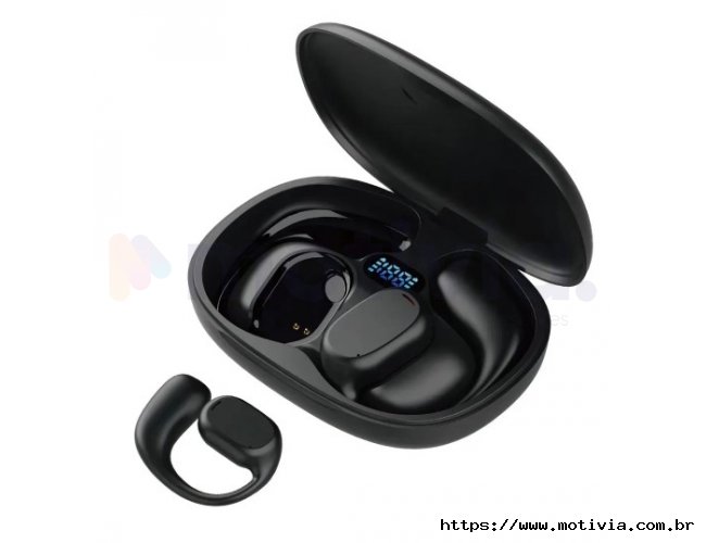 Fone De Ouvido Bluetooth Sem Fio Gancho Com Estojo A'Gold FN-BT8