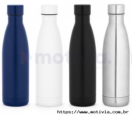 RE-BUFFON L. Garrafa em aço inox 90% reciclado de parede dupla térmica, isolada a vácuo e acabamento mate 810 mL