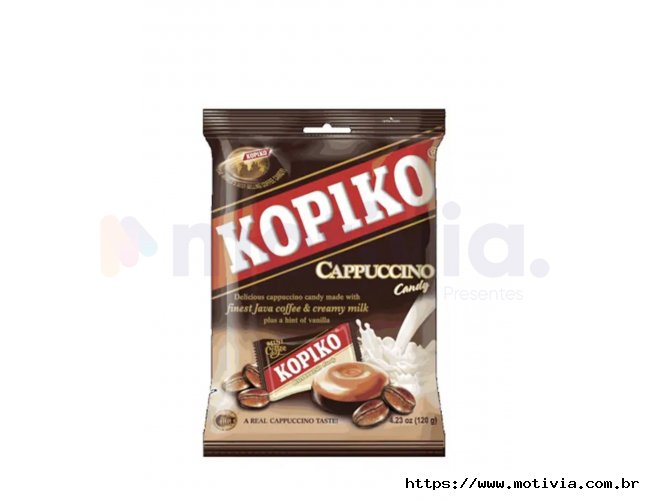 MAYORA KOPIKO BALA CAPPUCCINO CANDY 120g - Bala sabor cappuccino.