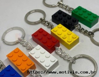 Chaveiro em formato de lego